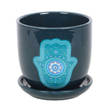 Hand of Hamsa Ceramic Plant Pot