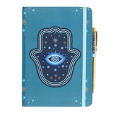Hand of Hamsa Notebook & Crystal Chip Pen