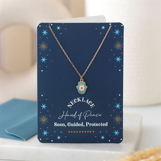 Hand of Hamsa necklace greetings card