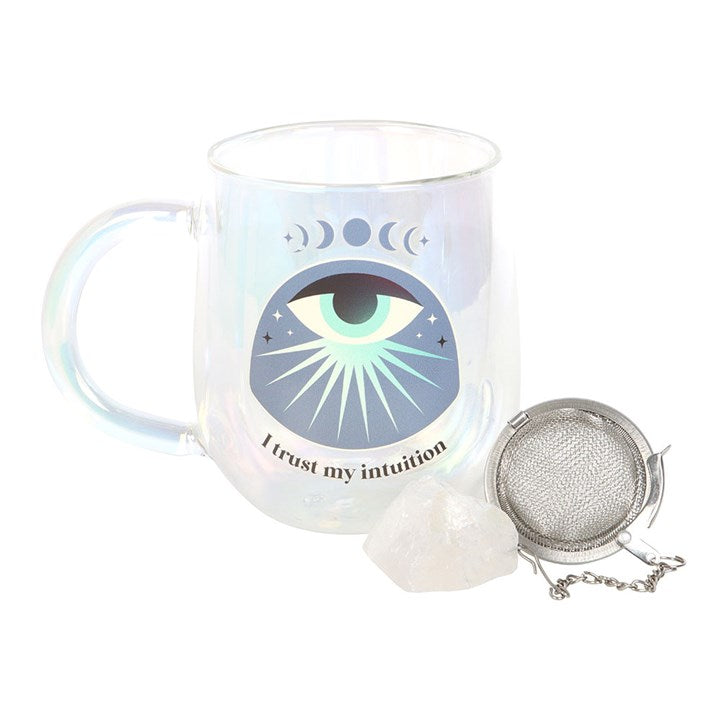 Intuition Glass Mug with Aura Crystal Tea Infuser