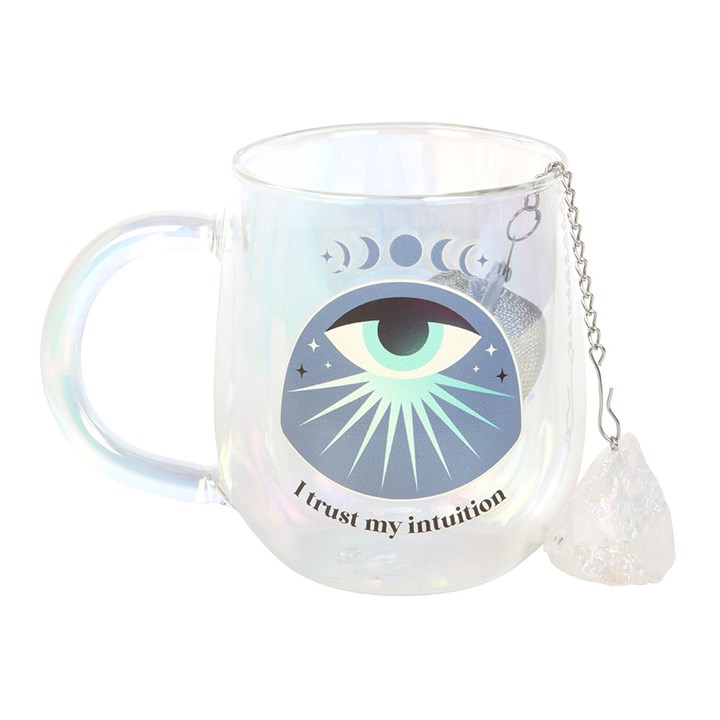 Intuition Glass Mug with Aura Crystal Tea Infuser