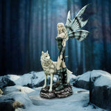 Esarosa Gothic Fairy & Wolf Figurine