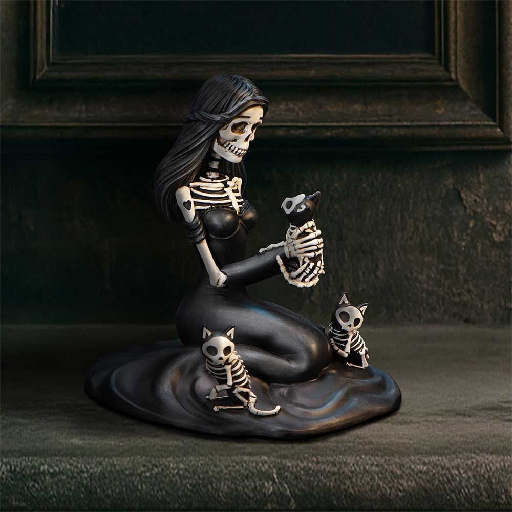 Eternal Affection Skeleton Cat Figurine