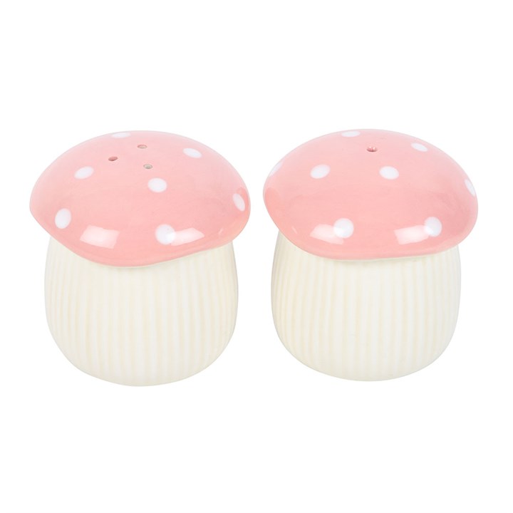 Pink Mushroom Salt and Pepper Shakers