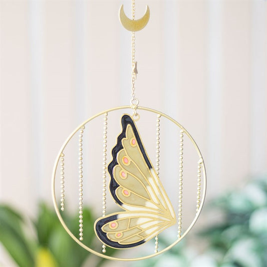 Green fairy wing suncatcher hanging decoration