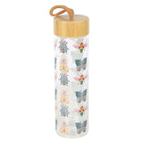 Floral Bug Glass Water Bottle