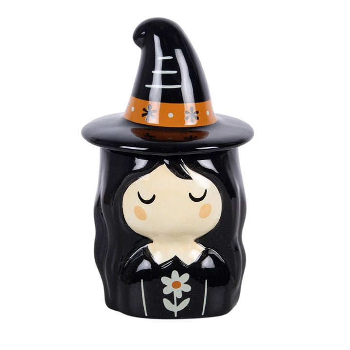 Frightful Folk witch oil burner with matching pointed hat lid