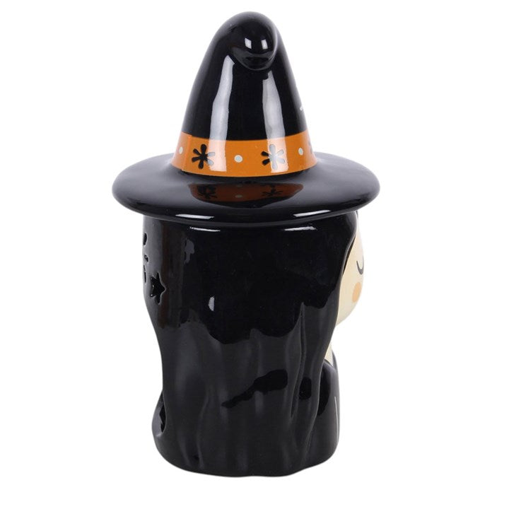 Frightful Folk witch oil burner with pointed hat design