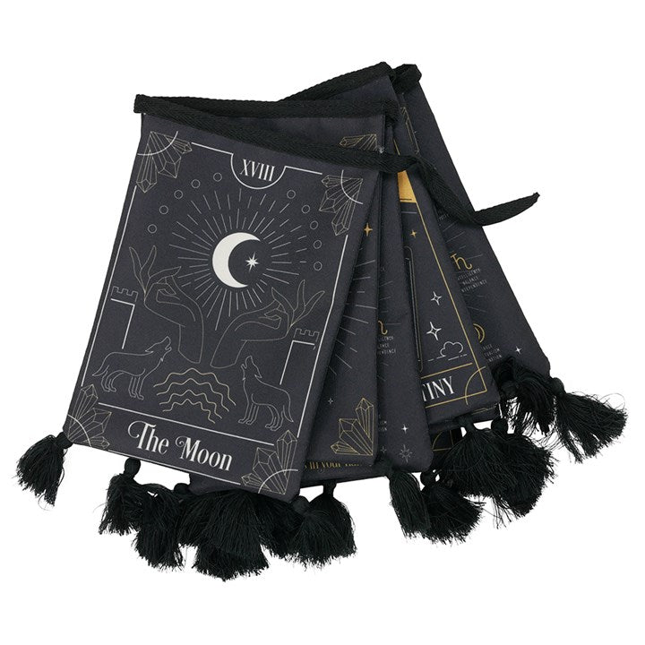 Fortune Teller Fabric Bunting with mystical tarot and divination designs
