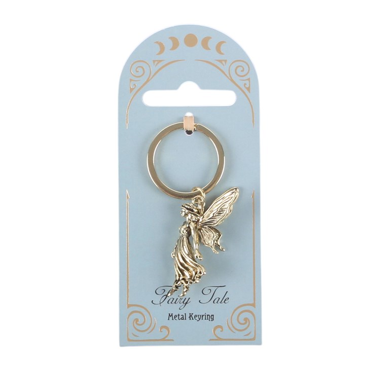 Fairy Tale keyring with gold winged fairy charm
