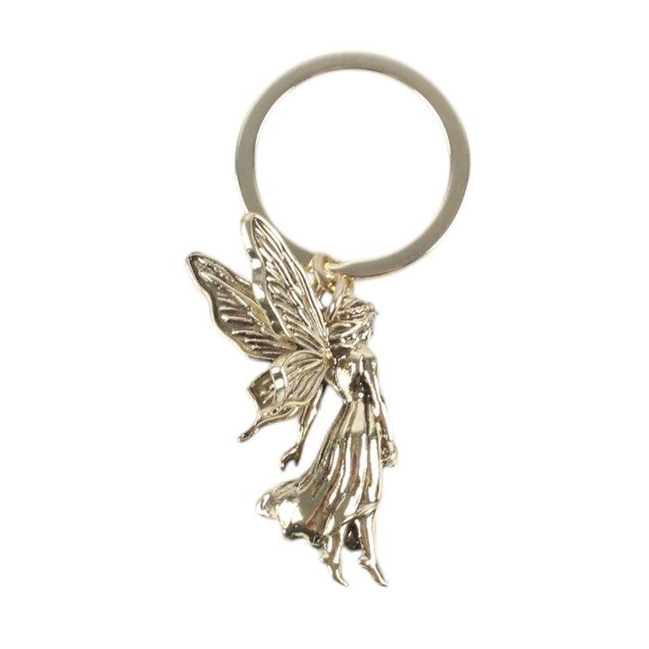 Fairy Tale keyring with antique gold winged fairy charm rear view