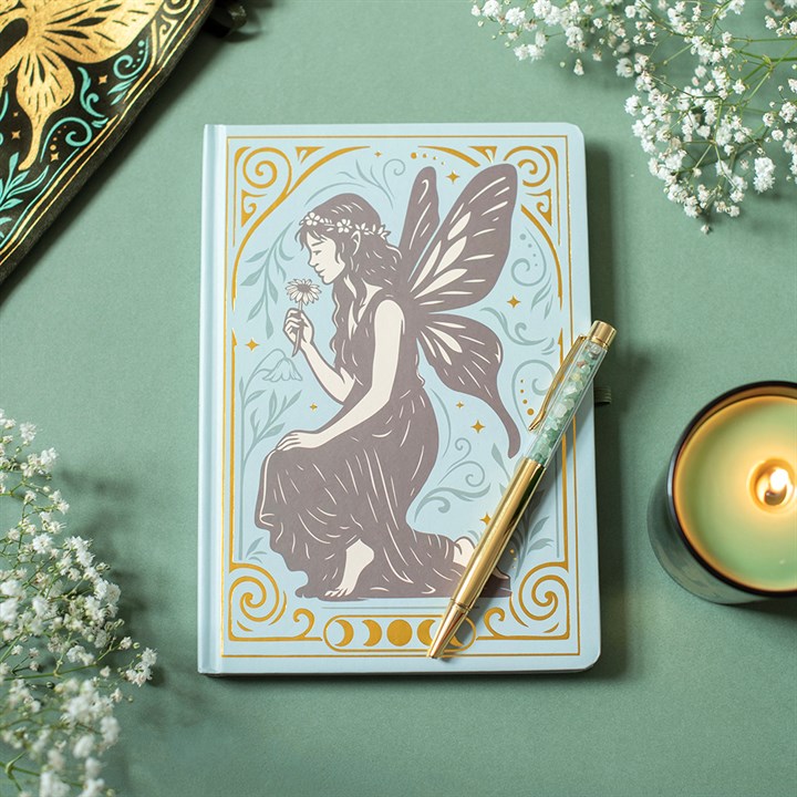 Fairy Tales A5 notebook with crystal pen and vintage fairy design