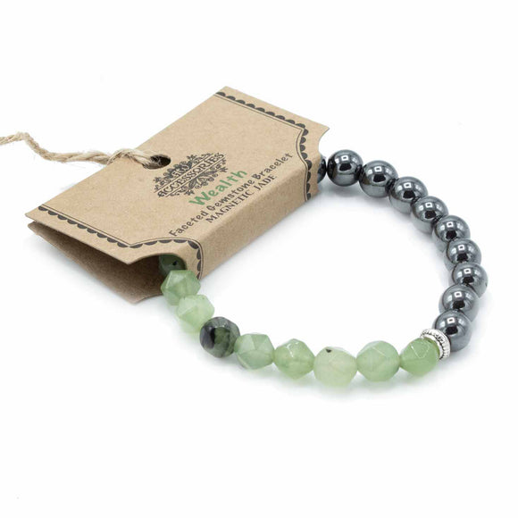 Faceted Crystal Bracelet - Magnetic Jade