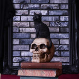 Familiar Fate Black Cat & Skull Figurine