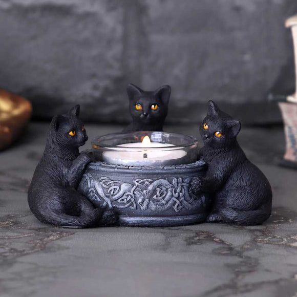 Familiar Trio Cat Tealight Holder