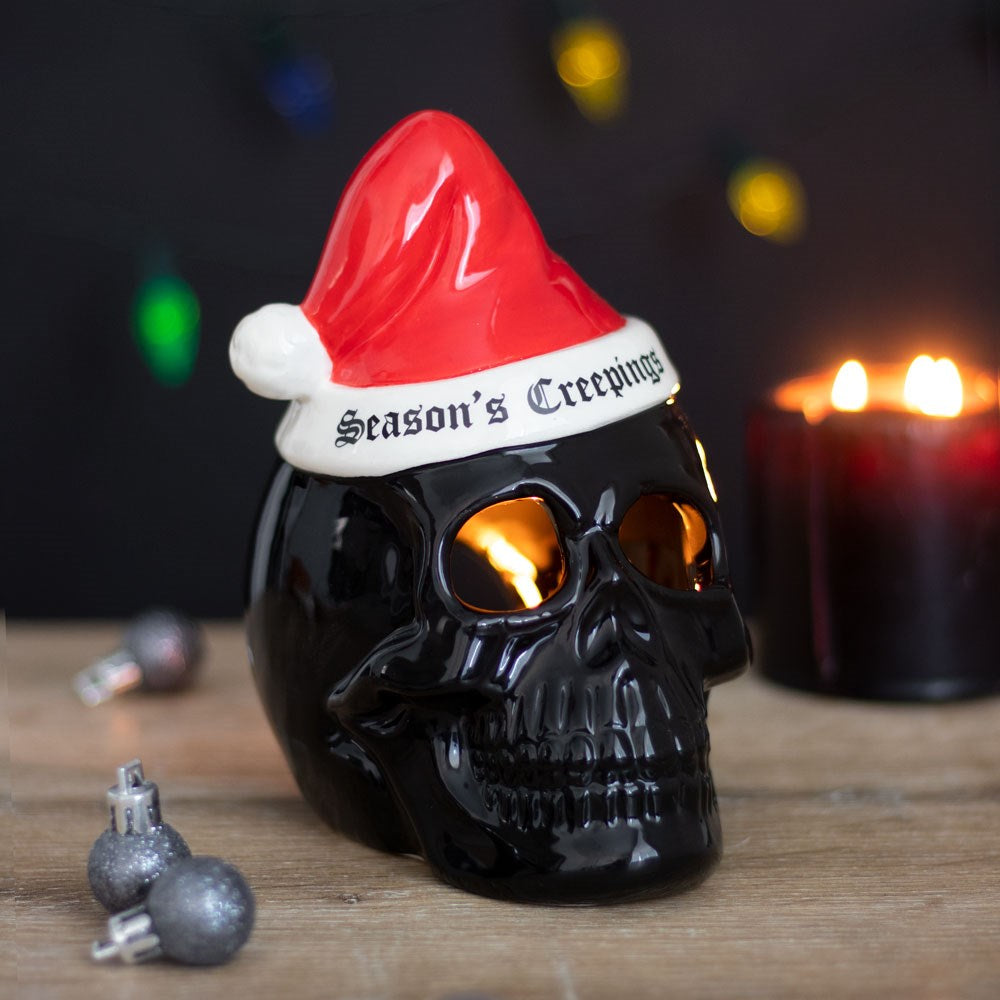 Father Christmas Skull Tealight Holder