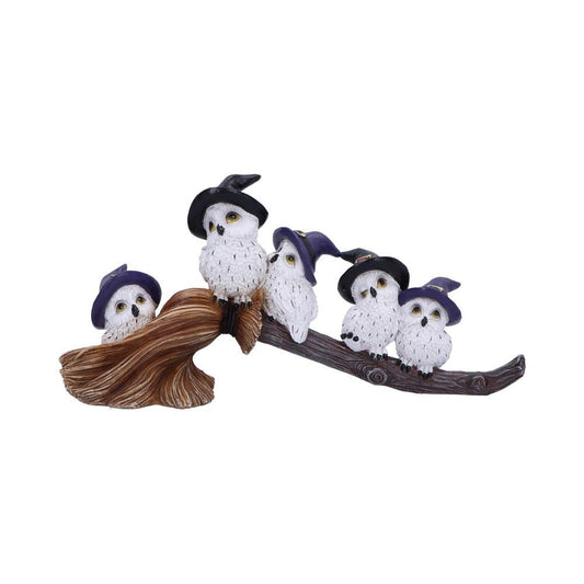 Feathered Broomstick Owl Figurine