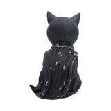 Rear view of Feligor cat figurine showing its flowing black cape