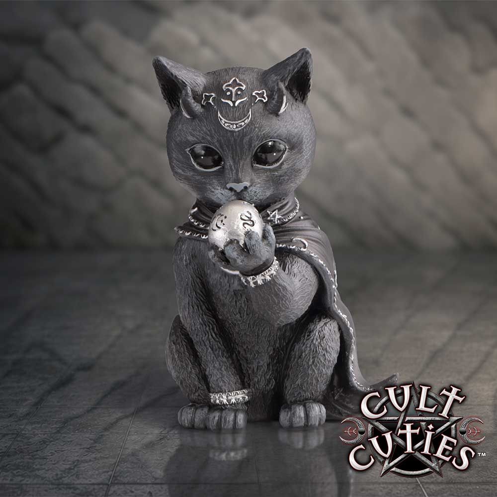 Feligor Cult Cuties gothic cat figurine promotional display