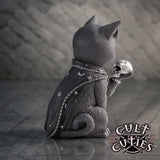 Rear promotional view of Feligor Cult Cuties cat figurine