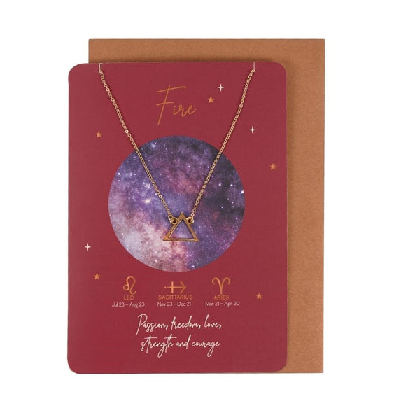 Fire Element Zodiac Necklace Greetings Card