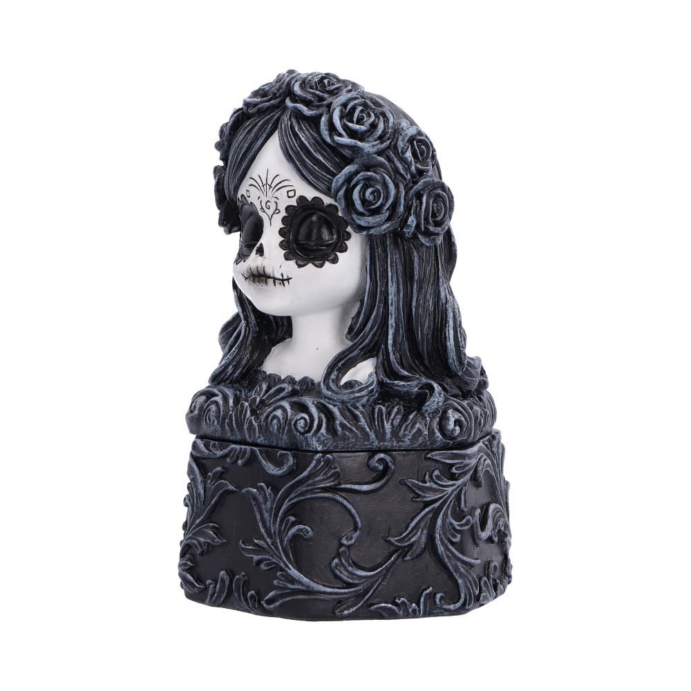 Flor De Muerte gothic trinket box side view