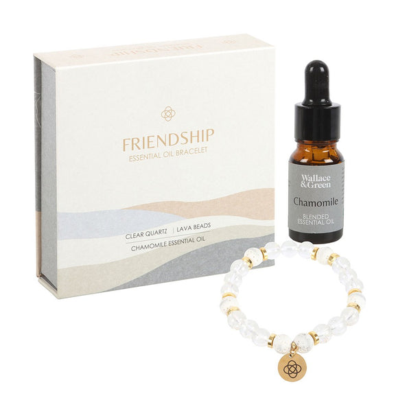 Friendship Quartz Crystal Essential Oil Bracelet