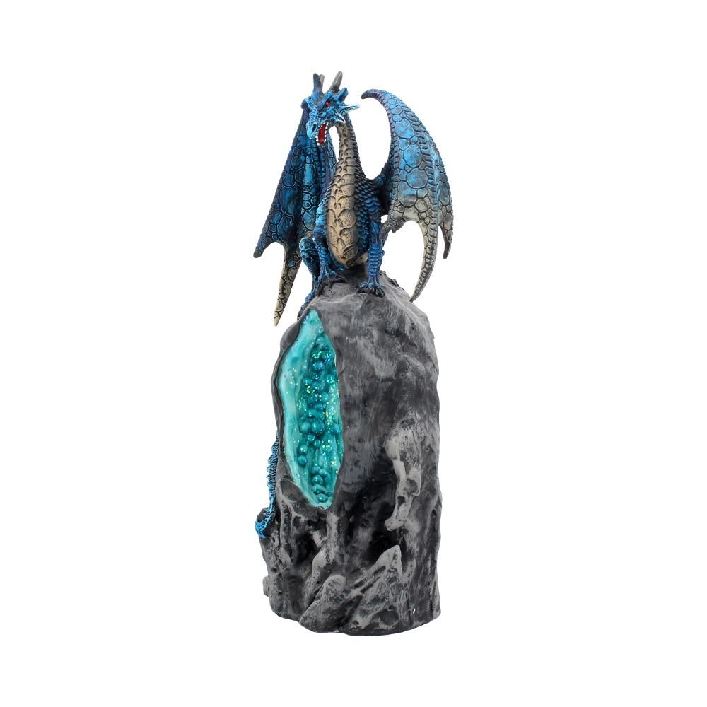 blue dragon on a crystal cave figurine