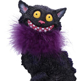 Furgus Black Cat Feather Boa Figurine