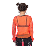 Future Orange Mesh Top