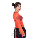 Future Orange Mesh Top