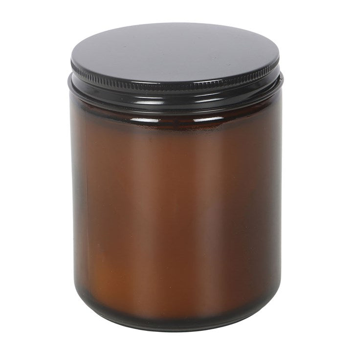 Amber glass jar for Green Witch white sage candle
