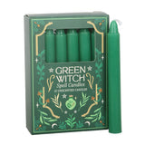 Pack of 12 Green Witch Spell Candles