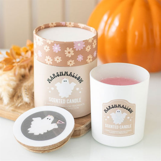 Ghost toasted marshmallow scented candle with wooden lid