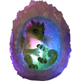 Geode Nest Light Up Green Dragon Figurine