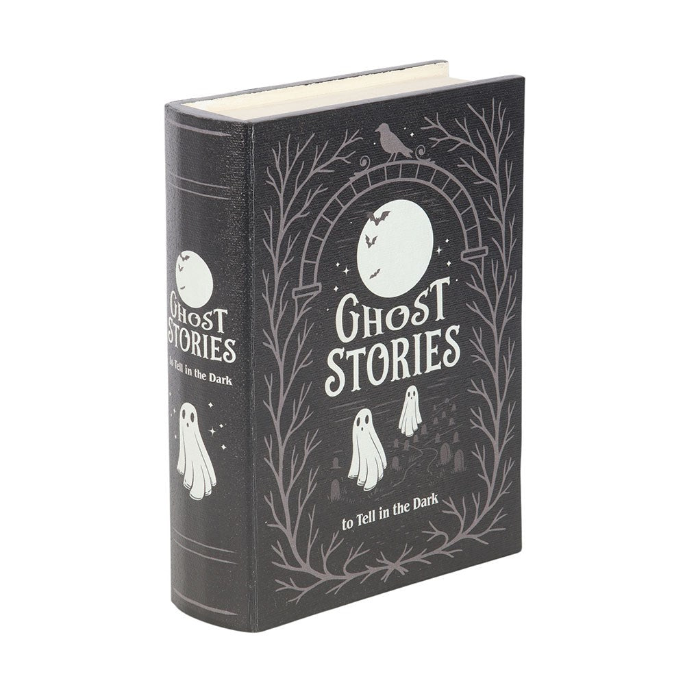 Back of Ghost Stories book shaped storage box
