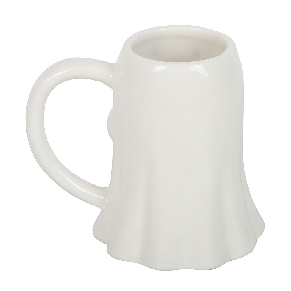 Back of Ghost Stories white ghost mug