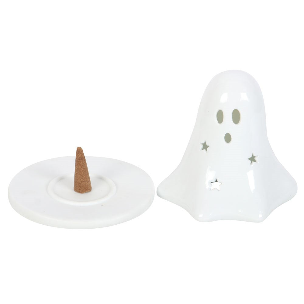 Ghost incense cone holder with incense cone