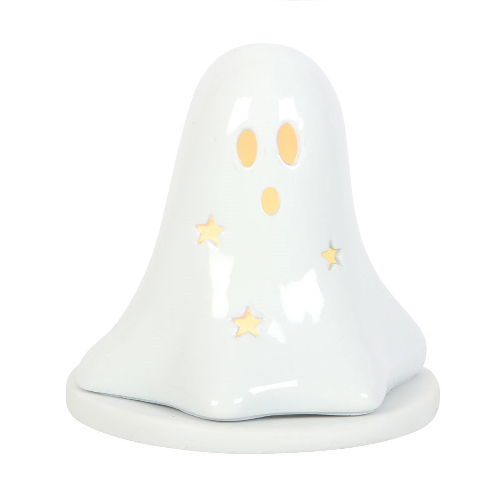 White ghost incense holder side view