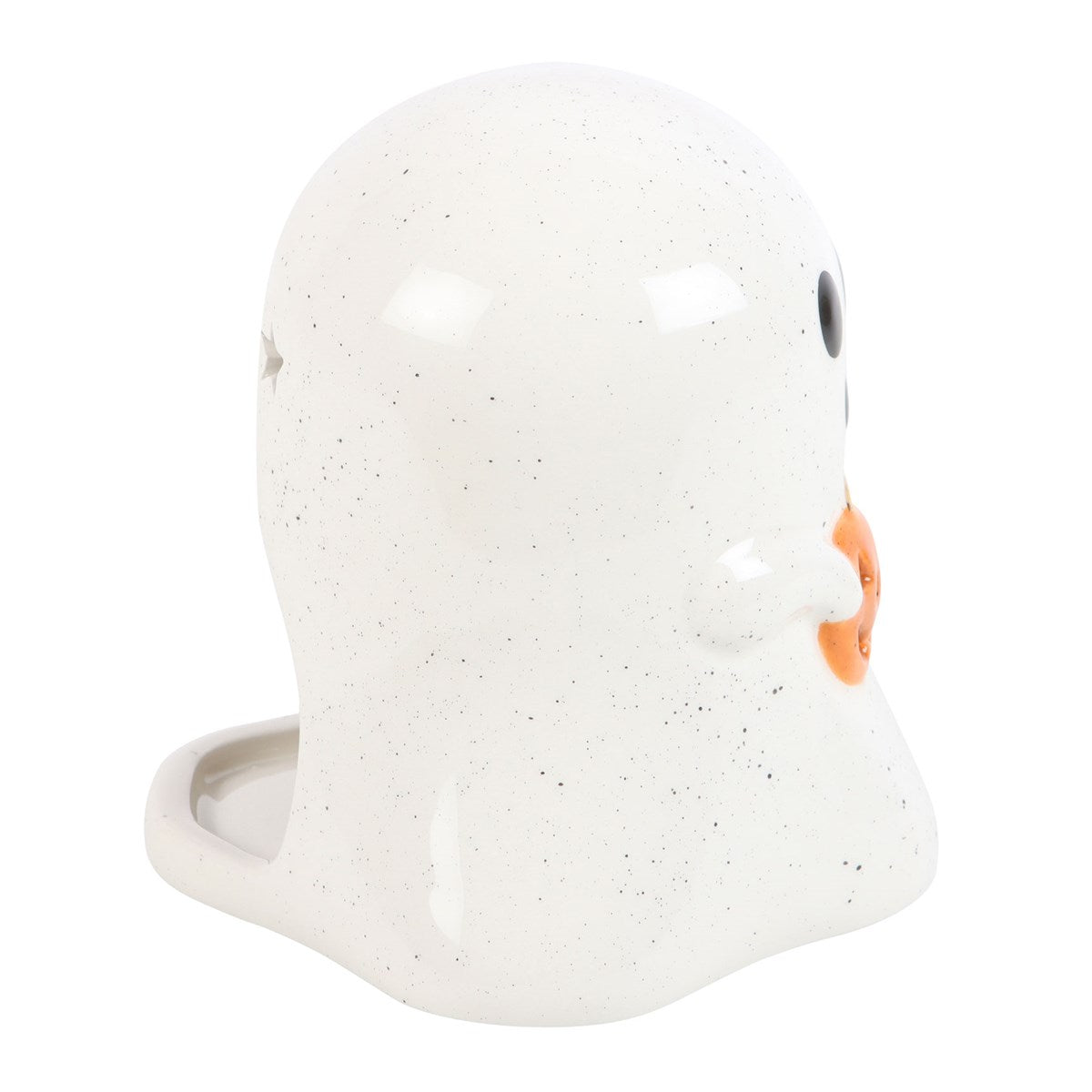 Ghost pumpkin candle holder side view