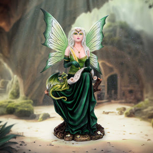 Giada Fairy & Green Dragon Figurine