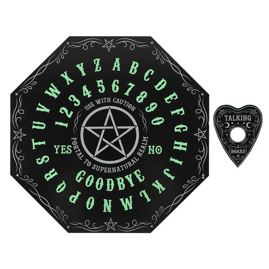 Glow in the dark octagonal spirit board with planchette