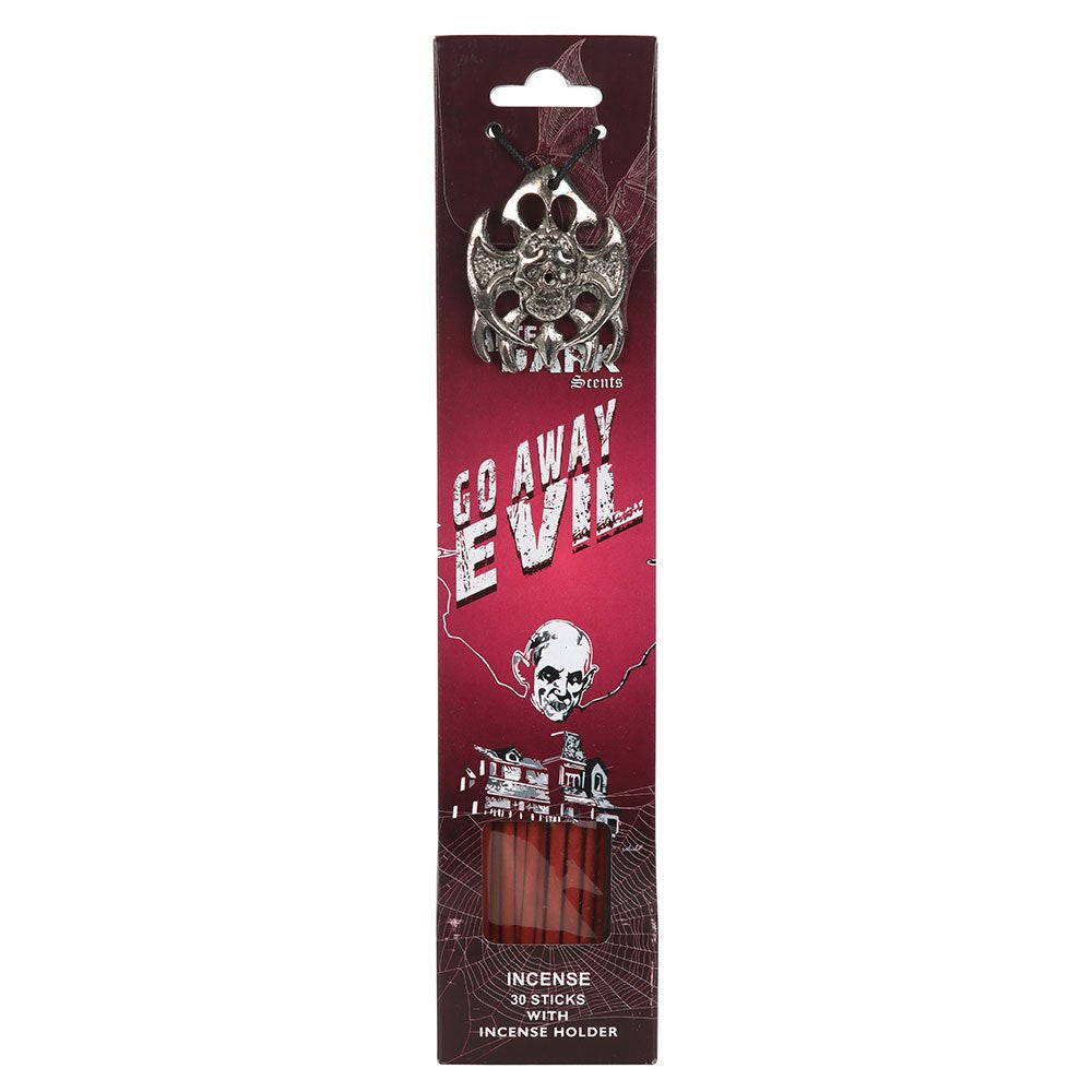 Go Away Evil rose incense gift set packaging