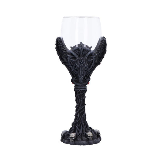 Baphomet gothic goblet with pentagram and skull details