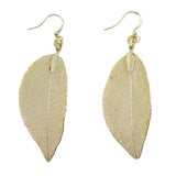 Gold Real Leaf Earrings