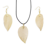 Gold Real Leaf Jewellery Set