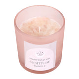 Gratitude Wild Rose Quartz Crystal Chip Candle