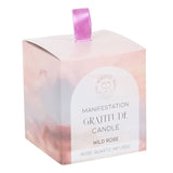 Gratitude Wild Rose Quartz Crystal Chip Candle