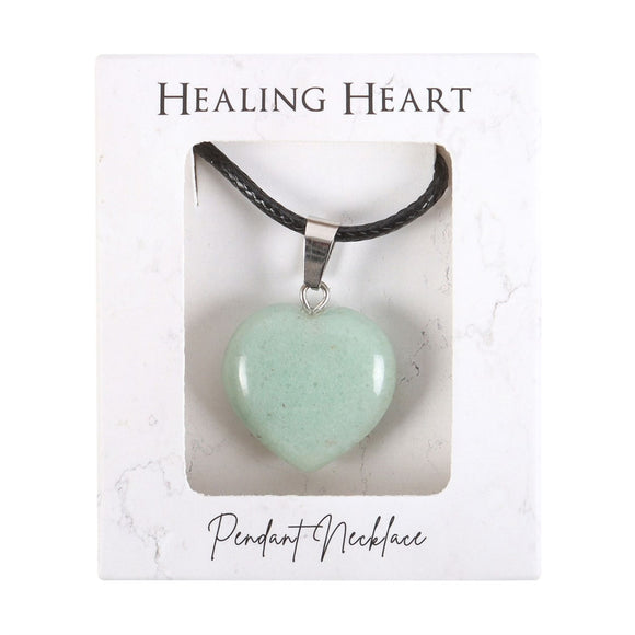 Green Adventurine Crystal Heart Necklace