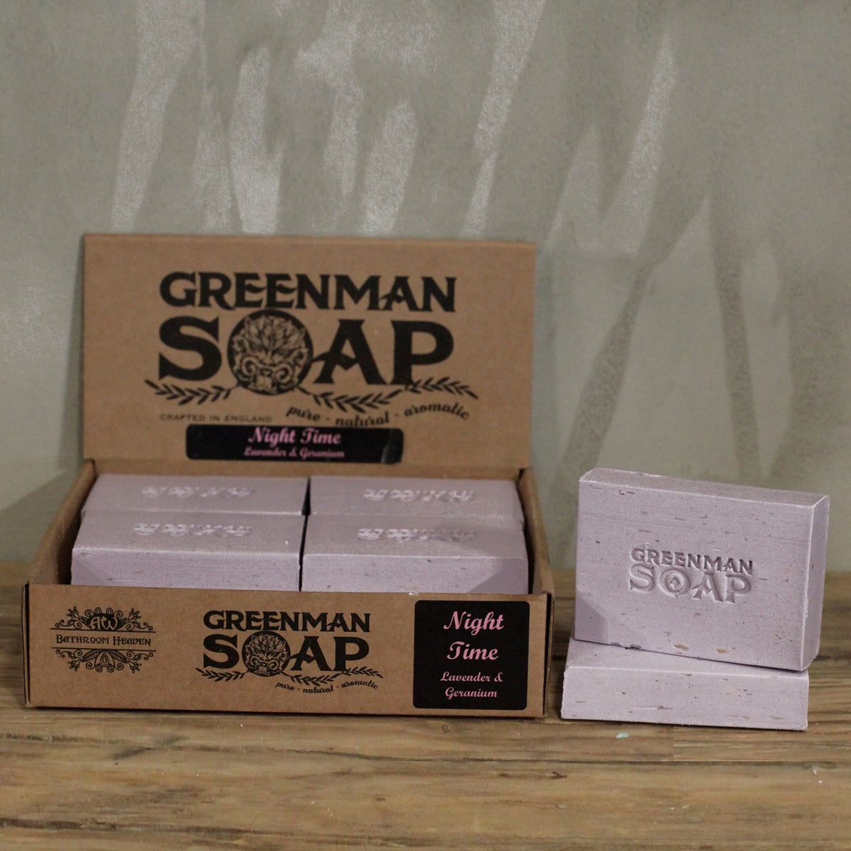 Greenman Night Time soap with packaging